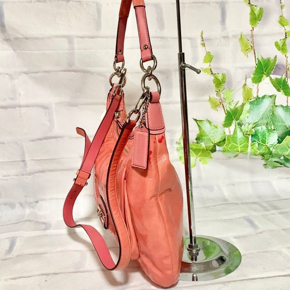 COACH 19299 KRISTIN PATENT LEATHER ROSE HOBO BAG MSRP $328 - Picture 14 of 15